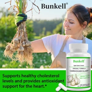 Odorless Organic Garlic 600 Mg Capsules - for Immune and Cardiovascular, Cholesterol Health Support , Dietary Supplement