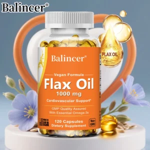 Flax Oil Capsules - 1000MG - With Essential Omega-3s,Heart Health,Cardiovascular Support,Dietary Supplement