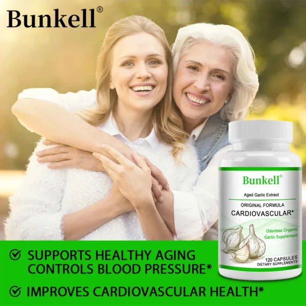 Odorless Organic Garlic 600 Mg Capsules - for Immune and Cardiovascular, Cholesterol Health Support , Dietary Supplement - Image 5