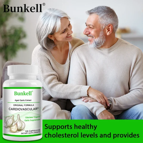 Odorless Organic Garlic 600 Mg Capsules - for Immune and Cardiovascular, Cholesterol Health Support , Dietary Supplement - Image 6