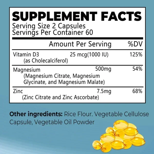 Magnesium Glycinate - Nerves System, Improve Mood Nervous, Muscles Recovery, Heart Health, Sleep Quality Support - Image 2