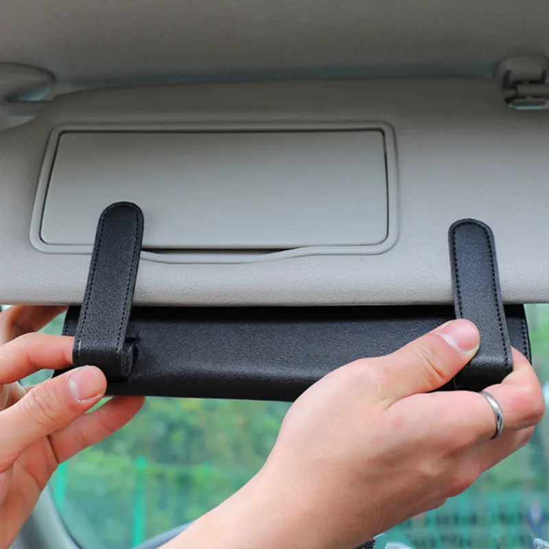 1Pcs Car Tissue Box Towel Sets Car Sun Visor Tissue Box Holder Auto Interior Storage Decoration for BMW Car Decor Accessories - Image 2