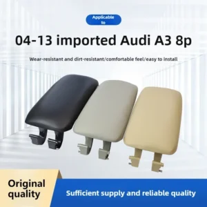 Universal Black Leather PU Car Armrest Center Console Lid Replacement for Audi A3 8P 2003-2012 Auto Interior Accessories