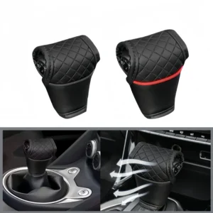 1PC Universal Car Gear Shift Cover PU Leather NonSlip DustProof Shifter Knob Protector Gear Lever Interior Decoration Accessorie
