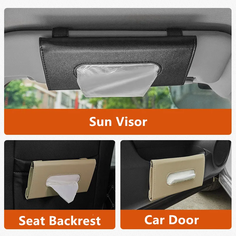 1Pcs Car Tissue Box Towel Sets Car Sun Visor Tissue Box Holder Auto Interior Storage Decoration for BMW Car Decor Accessories - Image 3
